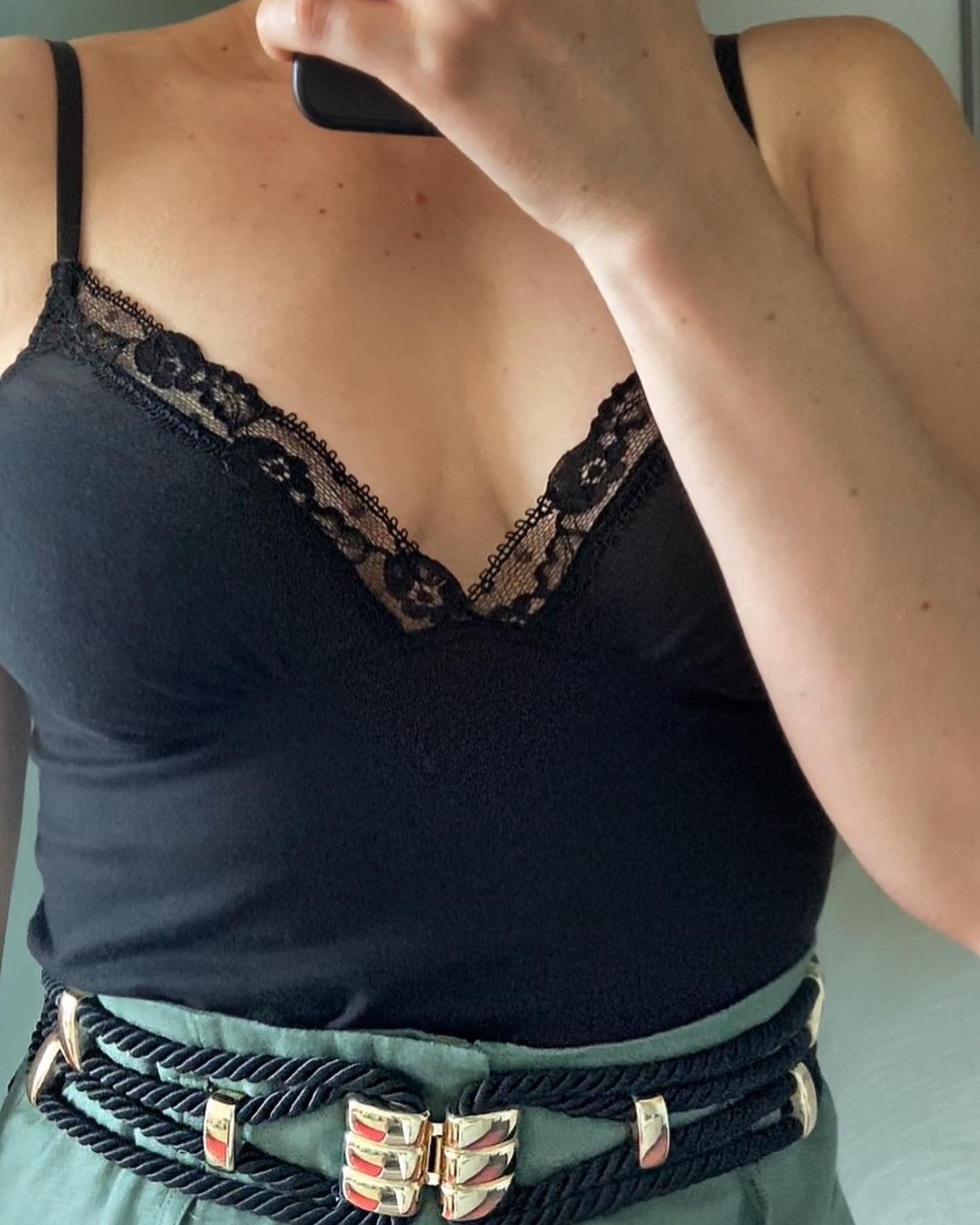 Sara Lace Camisole in Black